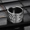 Niche Men's Adjustable Engravable Thai Silver Ring - Aged Retro Fashionable Personality Ring