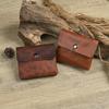 Genuine Leather Retro Coin Purse Men's Double Wallet Small Bag Men Women Universal Coin Key Tri-fold Holder Purse Card Holder