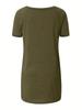 Women's V-Neck Swallowtail Short-Sleeved T-Shirt Set - 3 Pieces, Daily Casual Wear