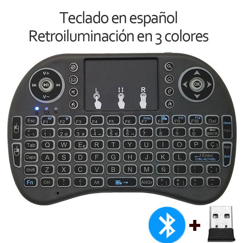 Bluetooth 2.4G Colorful Backlight Russian Spanish Air Mouse Remote Touchpad for Android TV Box PC I8 Mini Wireless Keyboard