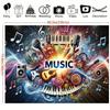 Vibrant Music Notes Backdrop Musical Instruments Rock Party Background for Photoshoot