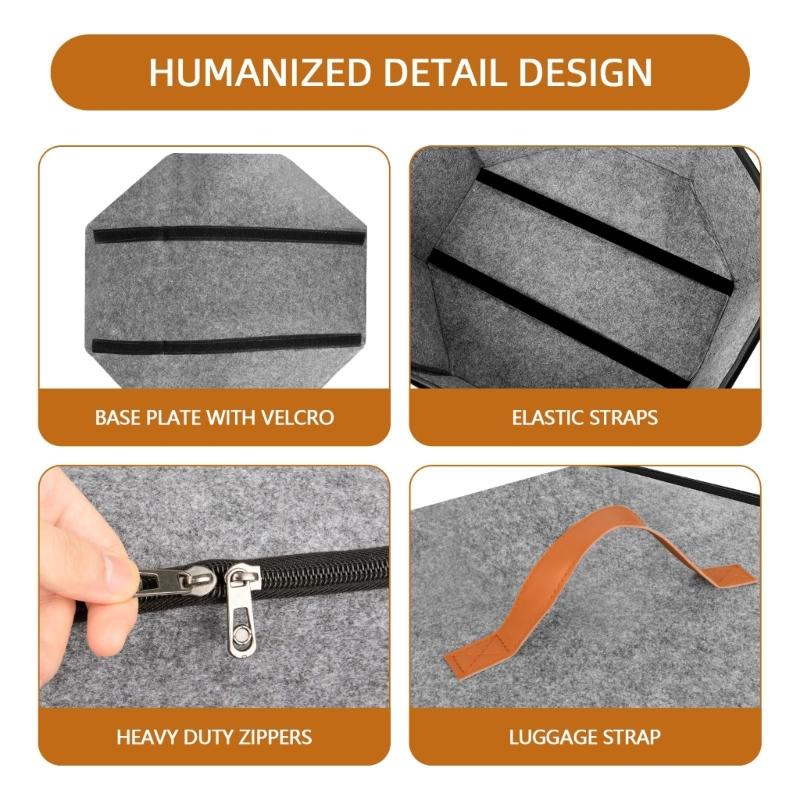 Spacious Foldable Travel Hat Organizers For Women With Heavy Duty Zippers And Reinforced Cardboard Base