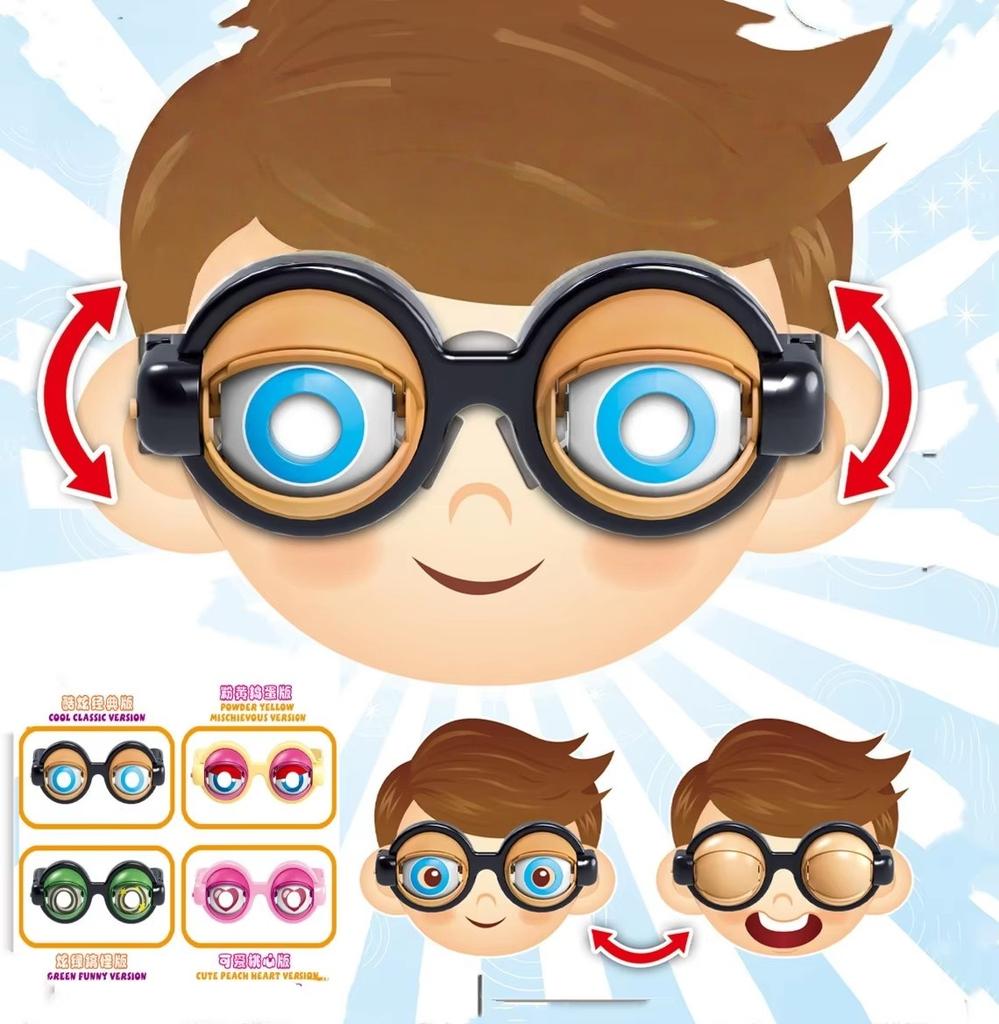 1 Stück Lustige Brille Verrückte Augen Requisiten für Erwachsene Kinder Verrückt Blinzelnd Große Froschaugen Spielzeug Zubehör für Party Weihnachten Halloween