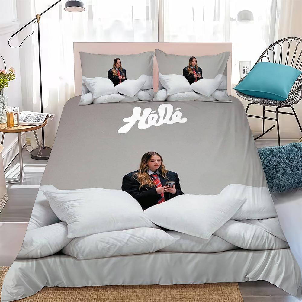 H-Helena Singer Duvet Cover Set Home Style Bedding Soft Laundry Cotton Bed 3 Piece Set Student Dormitory Gift