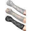3 Pairs Floral Lace Gloves Long Lace Gloves Vintage Elbow Length Lace Gloves For Wedding Dinner Parties