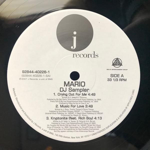 

12inch Record MARIO - DJ Sampler 92844402261 J Records 2007 US Rap & Hip-Hop/R&B Used