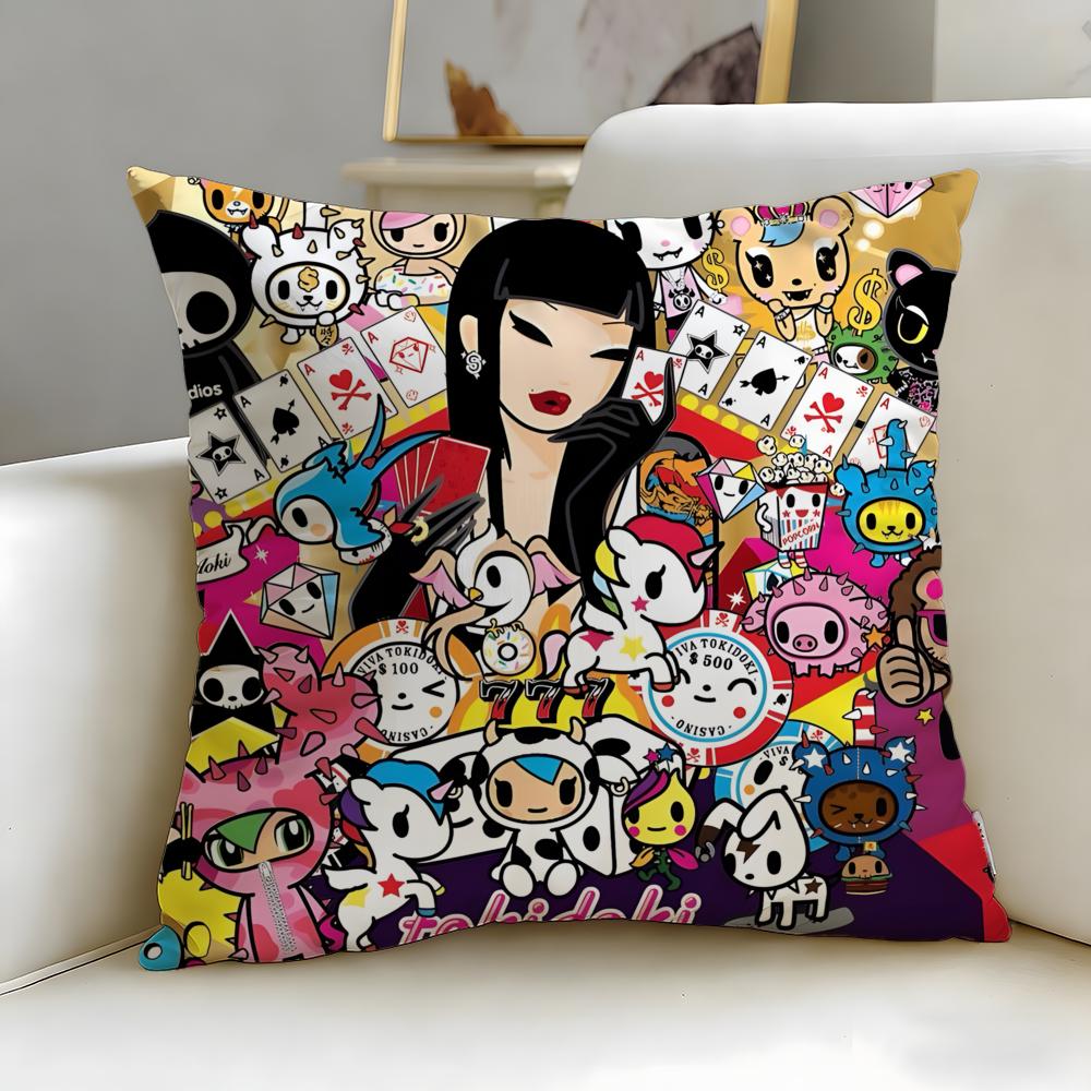 Popular Fashion Brand Tokidoki Cushion Cover Soft  EasyWash Pillow Case  Versatile for Couch Bed Travel and Office