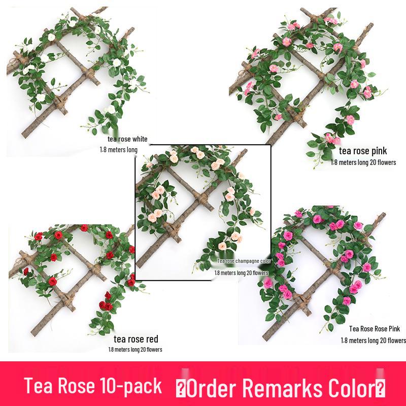 Silk Rose Vine Artificial Flower Chain for Living Room Decor