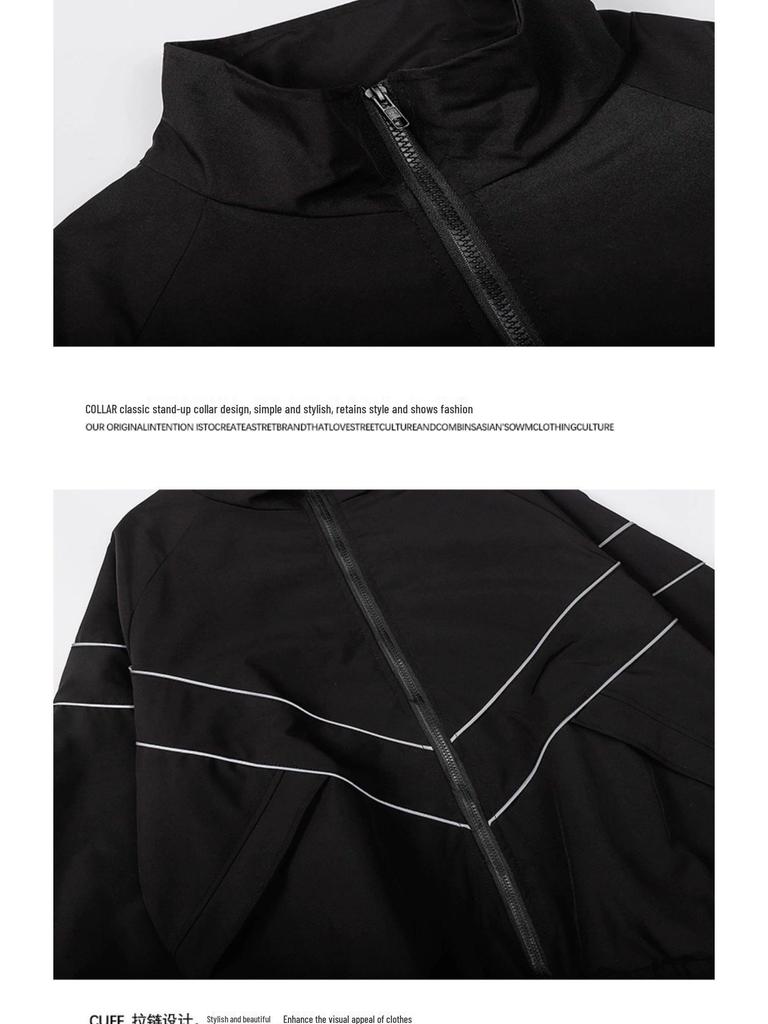 Unisex Reflective Windproof Jacket for Teens & Couples - Ideal for Spring, Autumn, and Winter