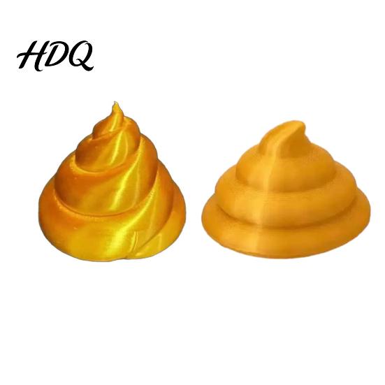 Funny Poop Shape Decor 3D Printed Golden Rotating Figurine Luck Fortune Desk