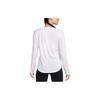 Nike Dri-FIT One Solid Logo Crew Neck Long Sleeve T-Shirt Women Tops White DD0642-100