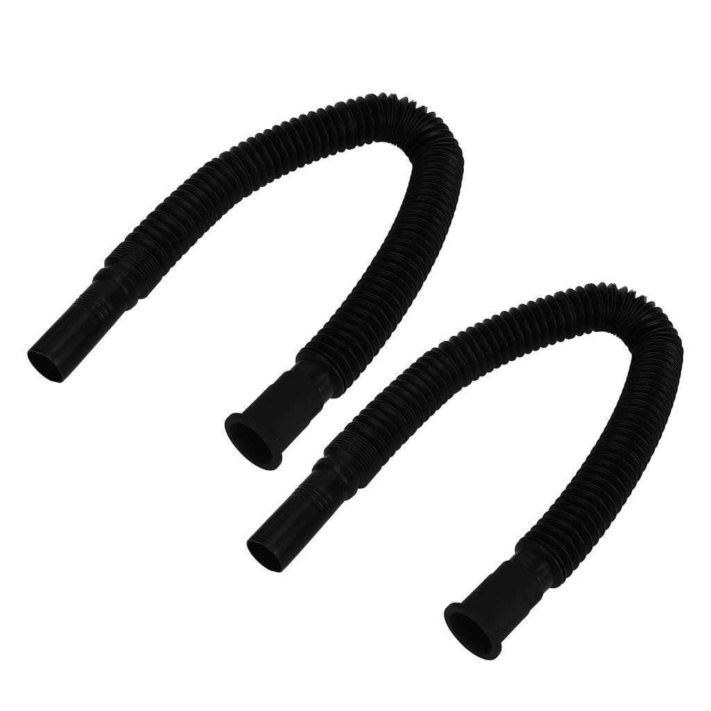2 Stück Beckenablaufrohr Waschbecken Spülbecken Ablaufschlauch Flexibles PVC Wasserrohr für Küche Badezimmer Schwarz