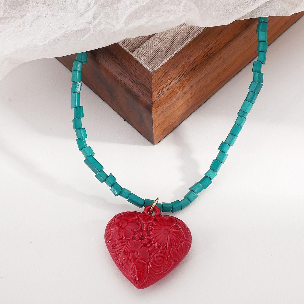 Avocado Rice Bead Necklace Fruit Dopamine Necklace Personality Sun Pendant Necklace  Gift