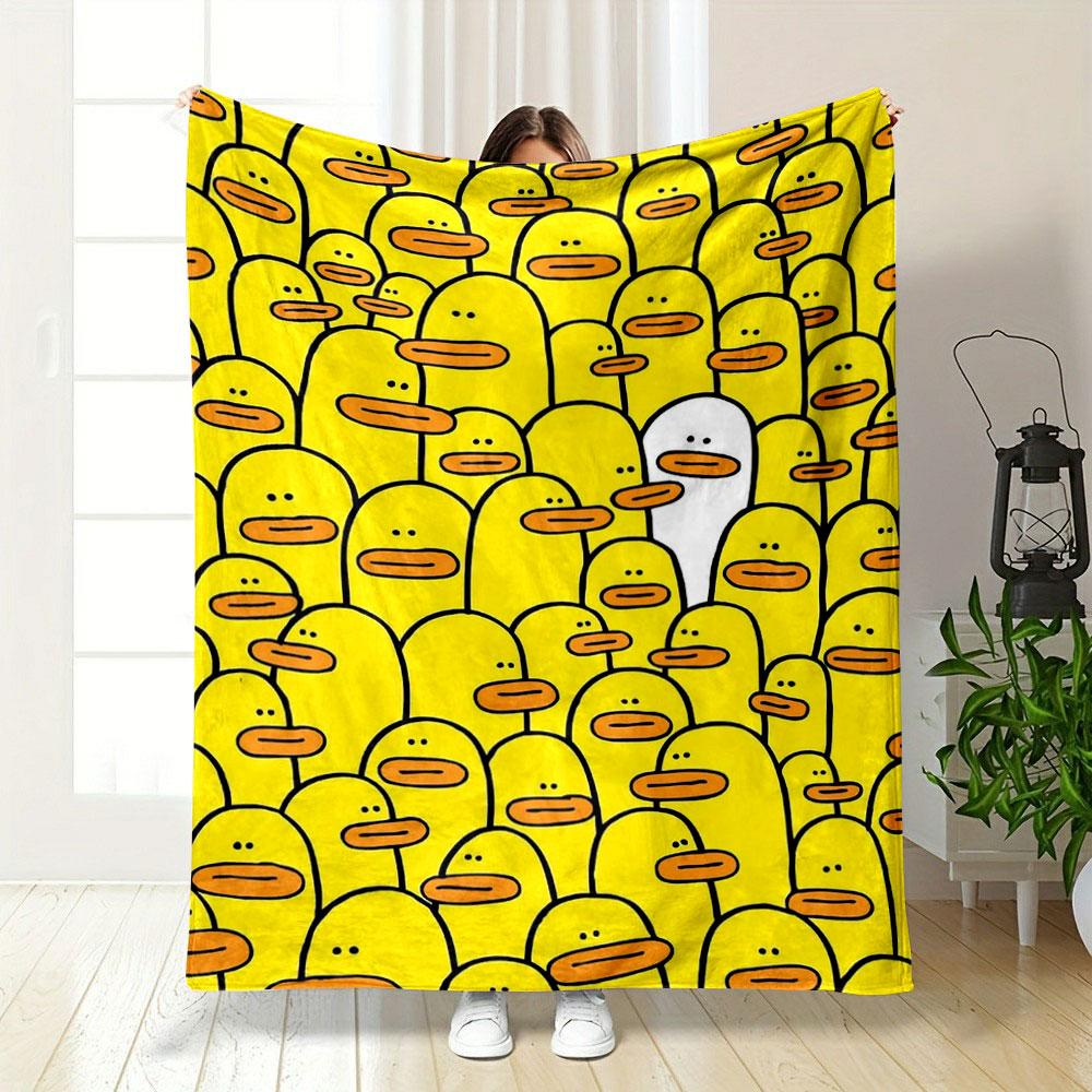 White Duck Yellow Ducks Print Blanket bedroom Blanket for Livingroom Couch lunch break Soft throw for Friend's festival Gift