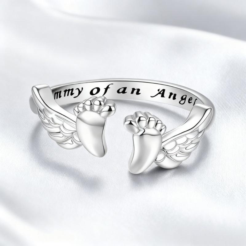 Graceful Angel Wing Shaped Rings With Flexible Sizing Option Crafted From Copper For Long Time Beauty