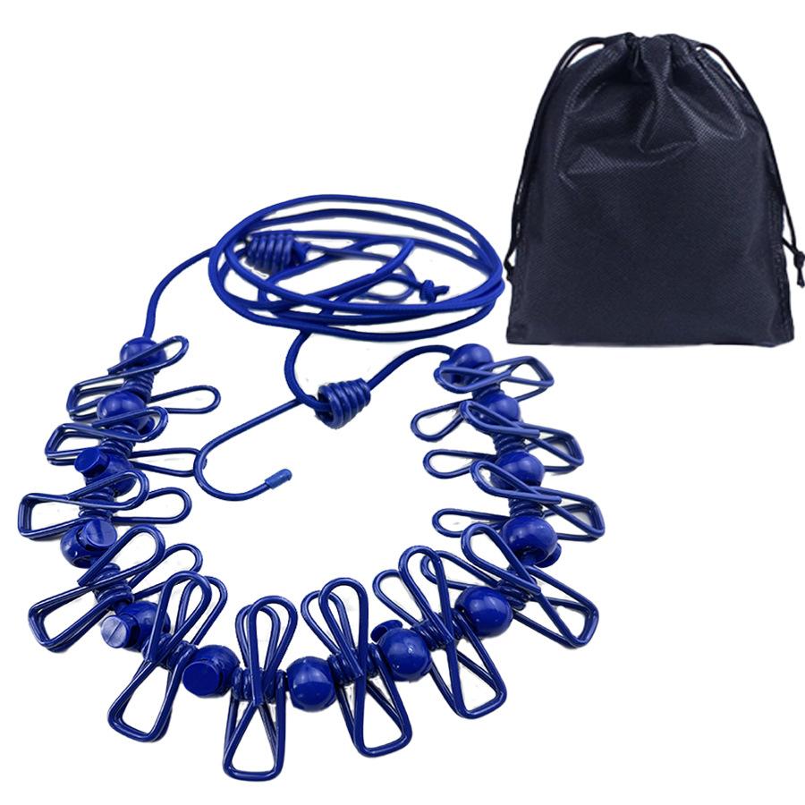 Retractable Portable Clothesline for Travel, Clothing Line with 12 Clothes Clips, for Indoor Laundry Drying Line, Outdoor Camping Accessories