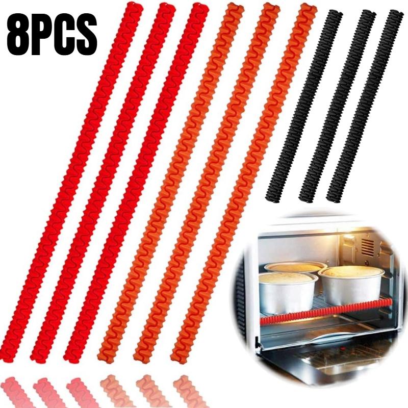 Oven Rack Shields Heat Resistant Silicone Oven Rack Cover 14 Inches Long Oven Rack Edge Protector for Kitchen To Prevent Burns Scars and Injury