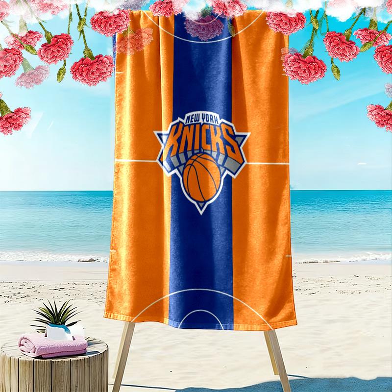 NY Knicks Print Beach Towel, Large Soft Quick Dry Towel for Beach Camping Swimming