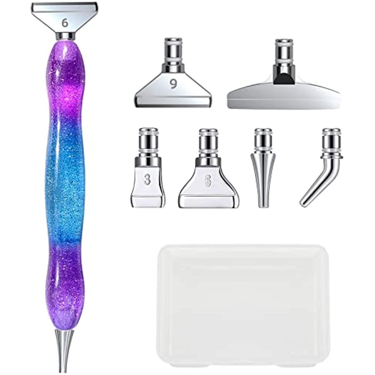 

Наборы ручек для алмазной живописи, аксессуары и инструменты для ручки для рисования алмазами своими руками, 6 стилей 5D-сверлильной ручки с сменными головками, металлический наконечник ручки