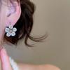 Korean Sweet Zirconia Double-Sided Floral Earrings - Luxury, High-End, Fashionable Jewelry for Women