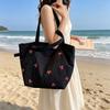 Borsa in Tela Ricamata Borsa Tote Grande Capacità Borsa a Spalla da Pendolare Donna