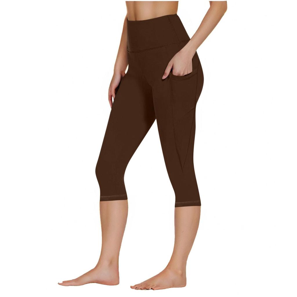 Women's Yoga Capris with Pockets - Color 7/8 Length Athletic Pants for Workout, Yoga, Gym, Casual Wear