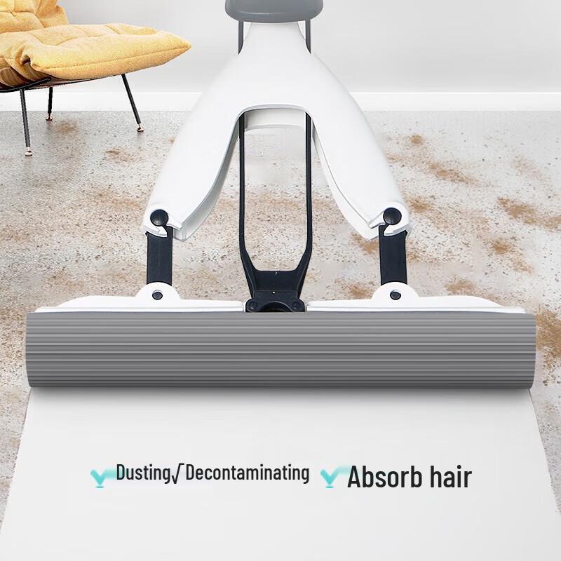 Miaojie Foldable PVA Sponge Mop with 2 Mop Heads