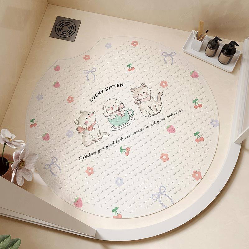 Badezimmer Anti-Rutsch-Matte im Prinzessinnenstil Runde Saugnapf-Bodenmatte Heimgebrauch Kinder und ältere Menschen Baden und Duschen Fußmatte