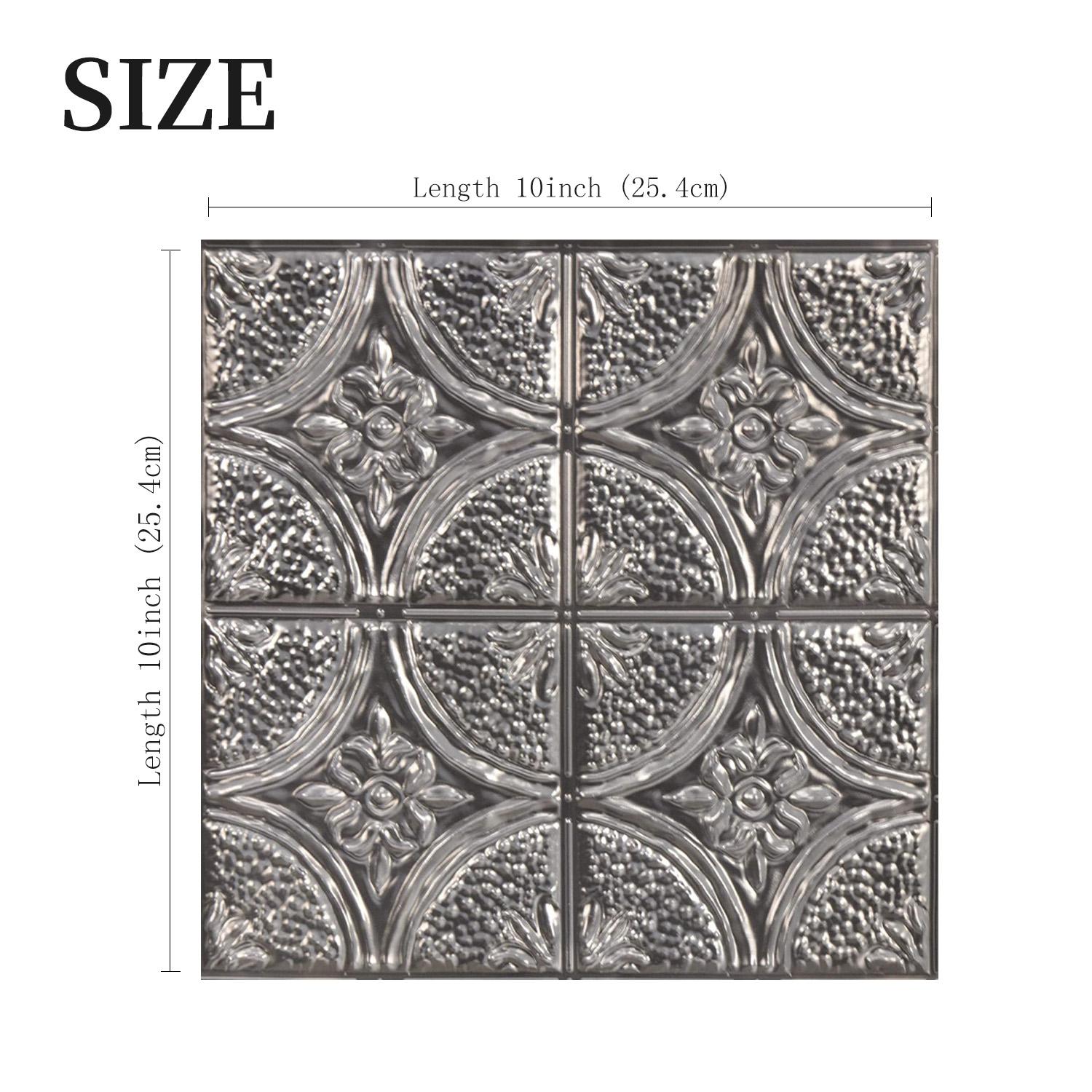 

10-Piece Self-Adhesive 3D Wall Stickers Durable PVC Material DIY Flower Tiles Waterproof Vinyl Wallpaper for Home Application 10 Sheets