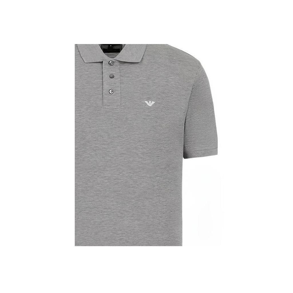 Emporio Armani Ss22 Solid Logo Pullover Short Sleeve Polo Shirt Men Polo Shirts Gray 8N1FQ2-1JTKZ-0630