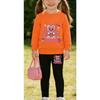 Girls' Heart Cartoon Casual Comfortable Soft Loose Pullover Sweatshirt and Leggings 2-Piece Set, New Autumn/Winter, Playful, Sweet and Cool Style