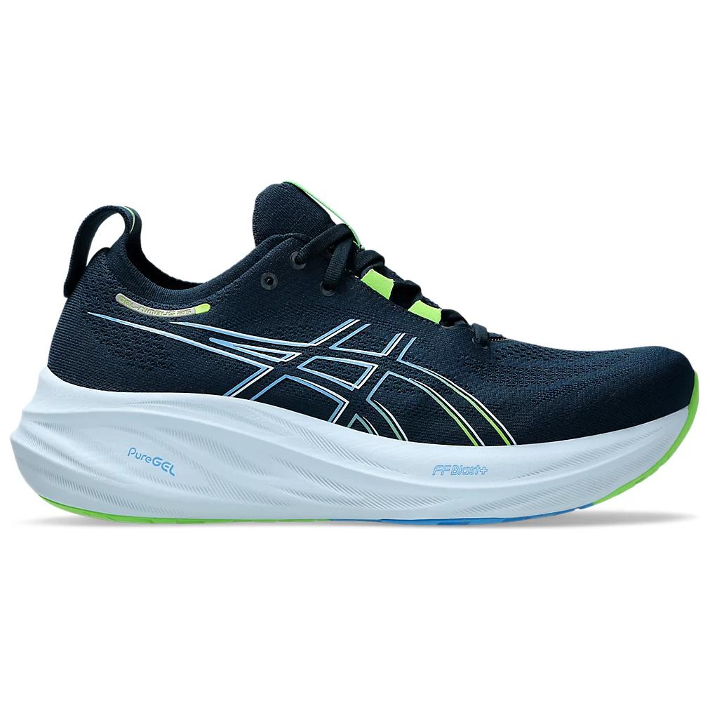 Asics Gel Nimbus 26 4E Wide French Blue Men Sneakers Electric-Lime 1011B796-400