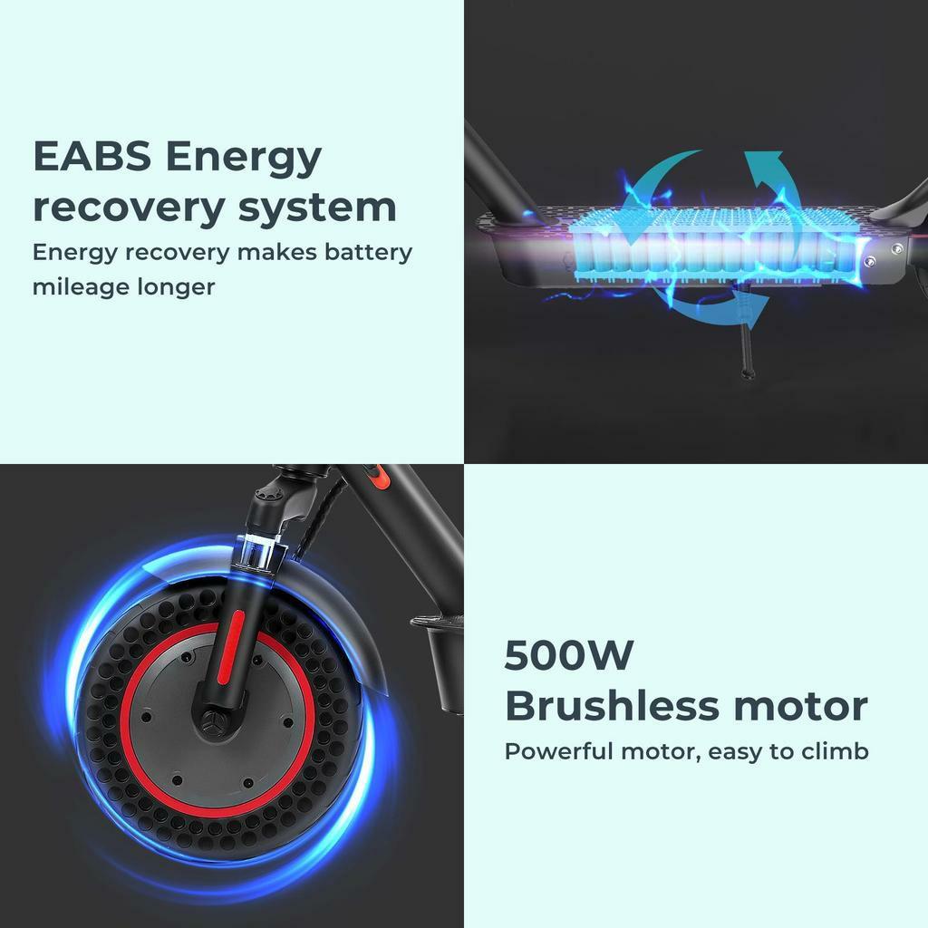 Electric Scooter Foldable iScooter 10" 500W Motor Adult Escooter 36V 10AH LED Display Top Speed 35Km/h Max Load 120Kg i9 Max