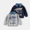 Children's Fake Two-piece Sweater Spring New Korean Version Children's Clothing Boys Detachable Collar Jacket Trendy Baby Top