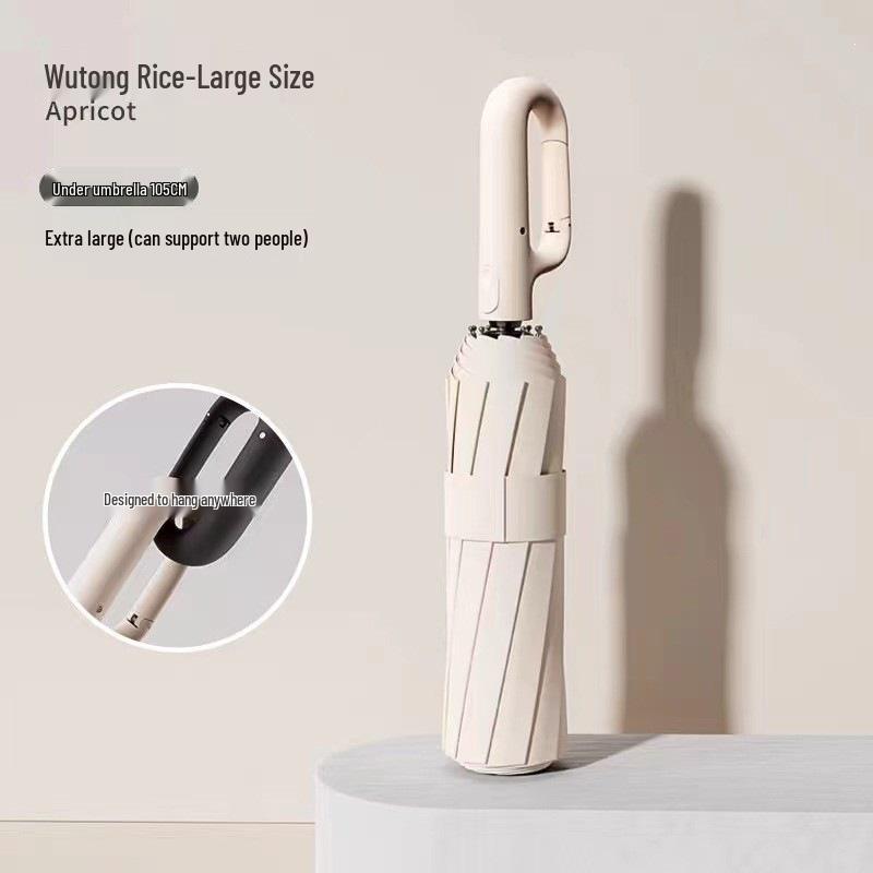 Sturdy Windproof UV-Protection Umbrella with Wooden Handle and 168 Reinforced Ribs for Sunny/Rainy Days