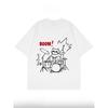 Summer Clothes Creative Handpainted Rock Set Drum Playing Cat T-shirts Men's and Women's Loose Short Sleeves Trendy Y2k T-shirt