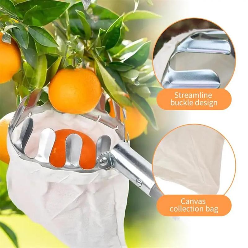 1Pc Fruit Picker Tool, Metal Cherry Picker Tool, Fruit Picker Basket Head,Fruit Harvester Attachment Garden Hardware Tools