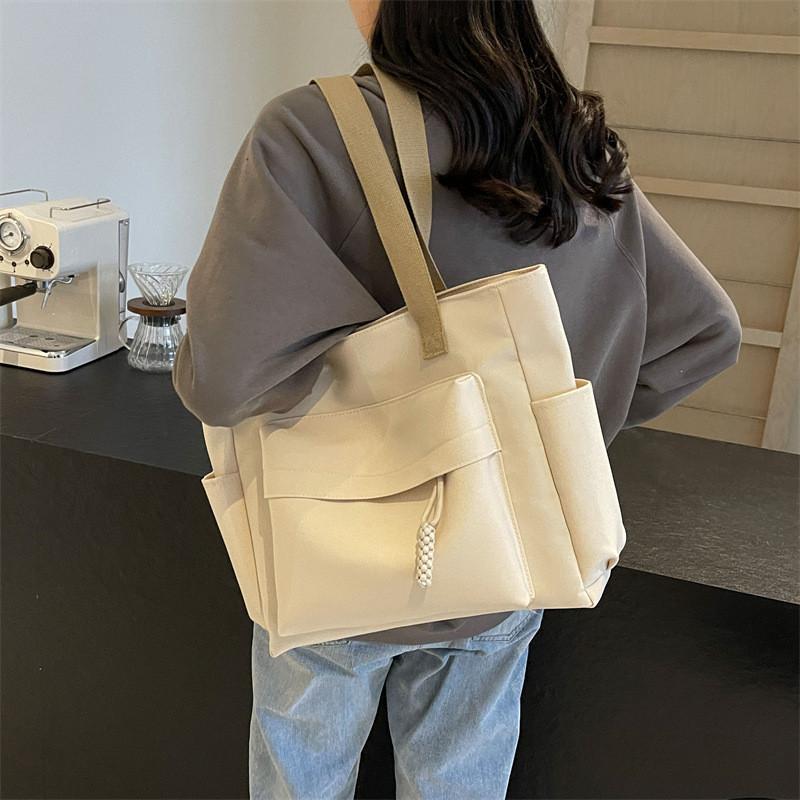 Canvas Tote Bag For Women With Zipper Pocket For Daily Office Use
