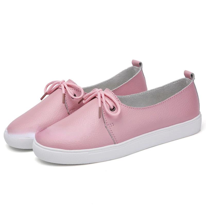  Casual Comfortable Women's Flat White Lace-up Shoes Summer Vulcanized Sneakers Ladies Light Soft Shallow Mouth Loafers