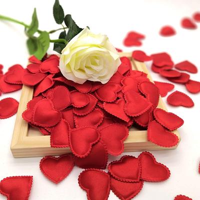 200/400pcs Valentine's Day Fabric Petals Hearts, Padded for Wedding Aisle Table Decor, Proposal & Photo Backdrop, Romantic Throw