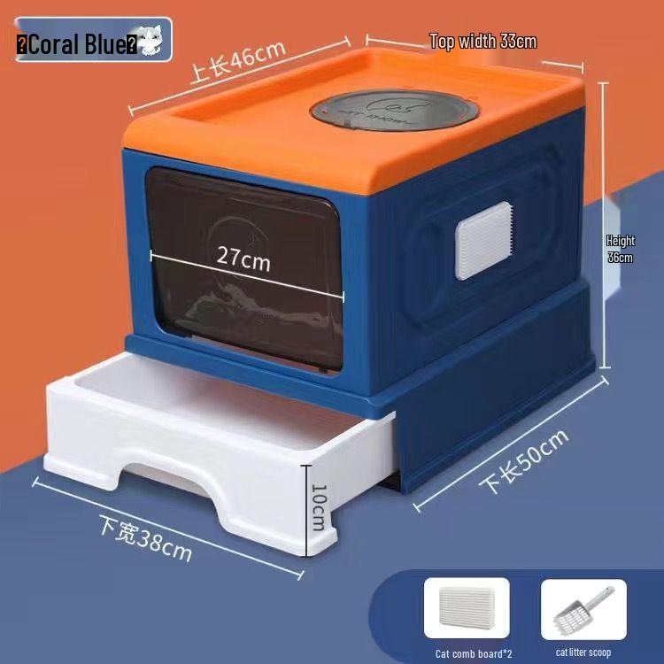 Pull-Out Cat Litter Box with Odor-Blocking Drawer and Full Enclosure