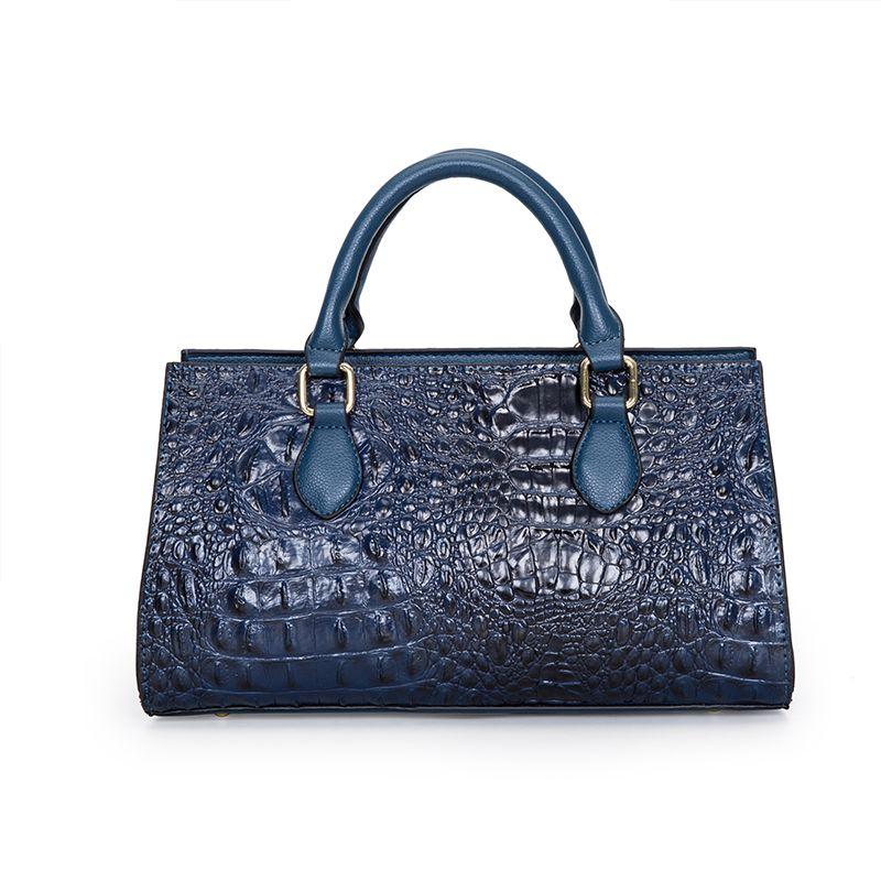 

2024 Новые модные женские сумки из кожи аллигатора, европейские дизайнерские кожаные женские сумки через плечо, женская брендовая сумка класса люкс через плечо синий