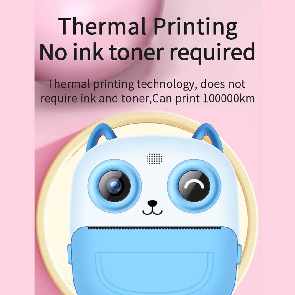 Tragbare Kinder Sofortbildkamera mit Thermischem Druck Kinderkamera 2,4 Zoll Bildschirm Digitalkamera Foto Selfie HD