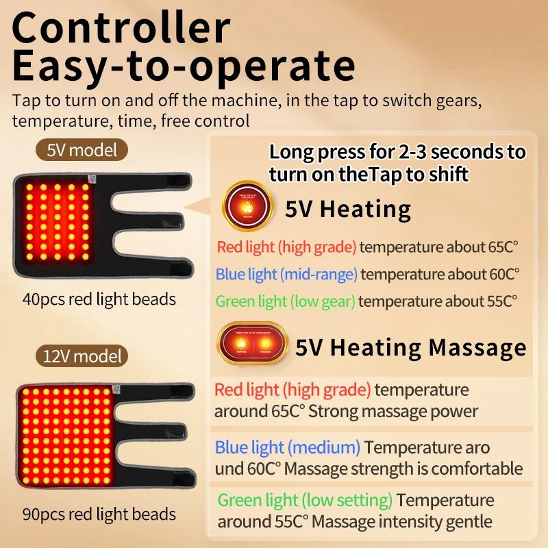 Portable Electric Heated Elbow Massager Brace 3 Gear Heat&Vibration Levels Heating Elbow Wrap Warmer Pad for Arm Elbow Joint Pain Relief with Massage