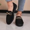 Large Suede Loafers Women's Fall New Metallic Comfortable Soft-soled Single Shoes