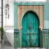 Blue Door Shower Curtain, Bathroom Decorative Shower Curtain, Waterproof Shower Curtain with Hooks