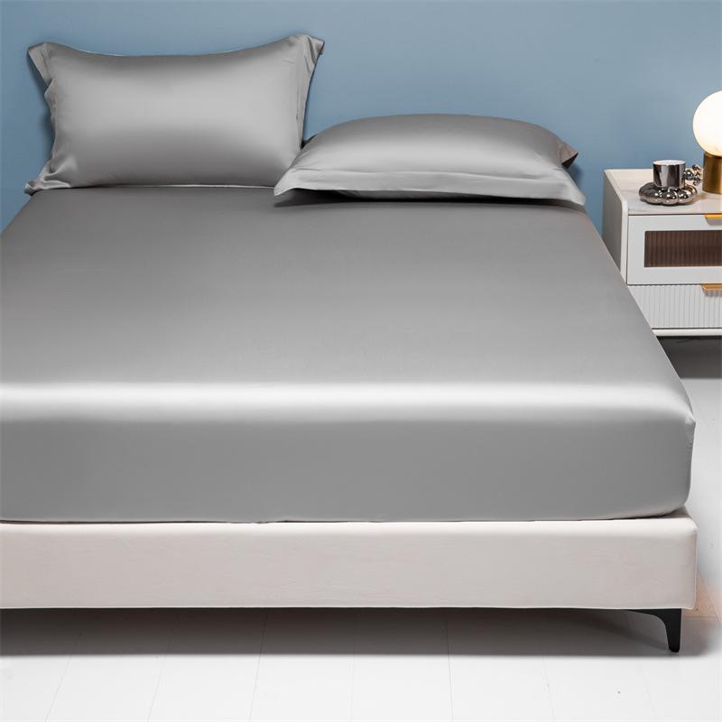 Four Seasons Tencel Fitted Sheet: Breathable, Cooling Nude Mattress Protector for Single/Double Beds.