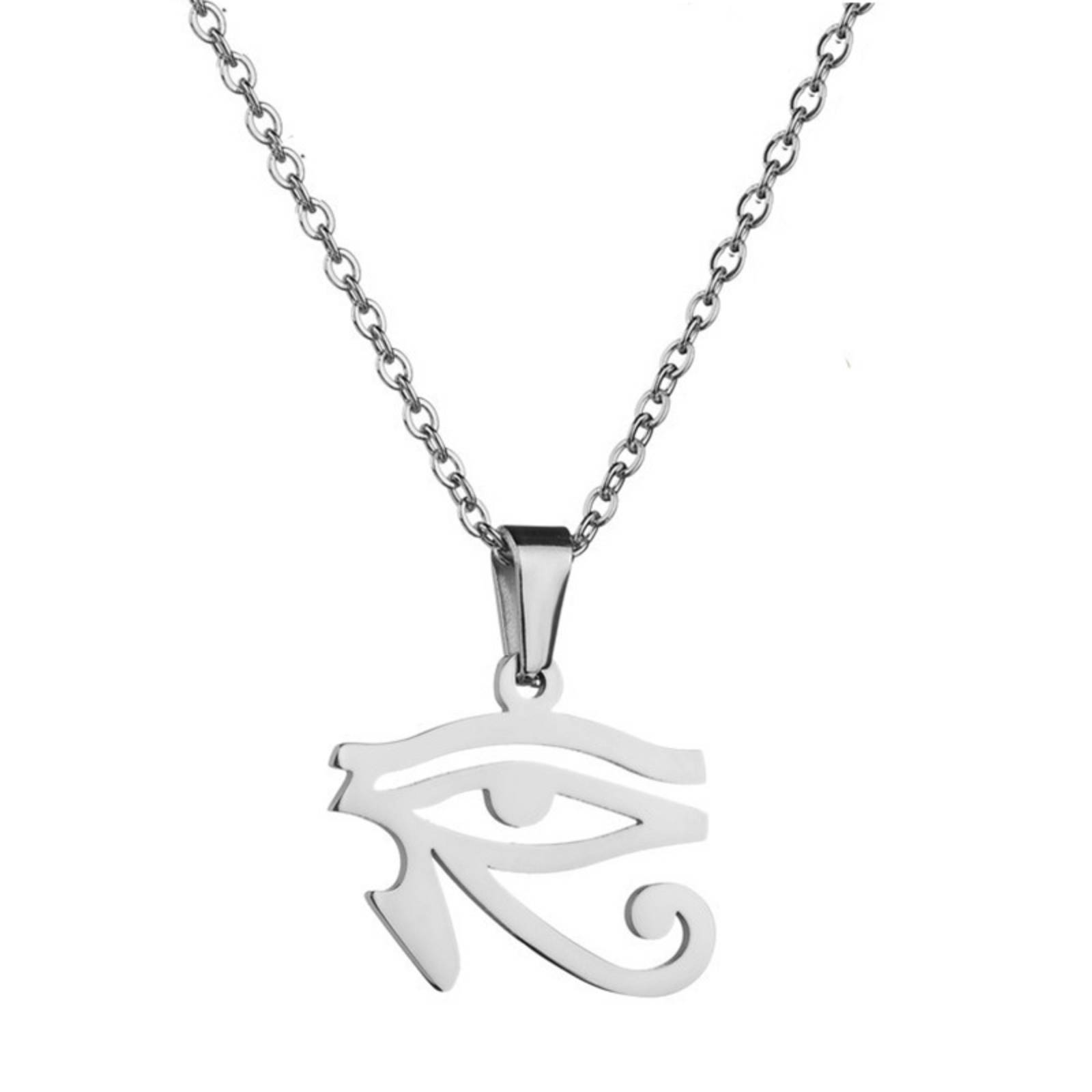 The Eye of Horus Pendant Necklace for Women Men Amulet Ancient Egypt Stainless Steel Jewelry Gift