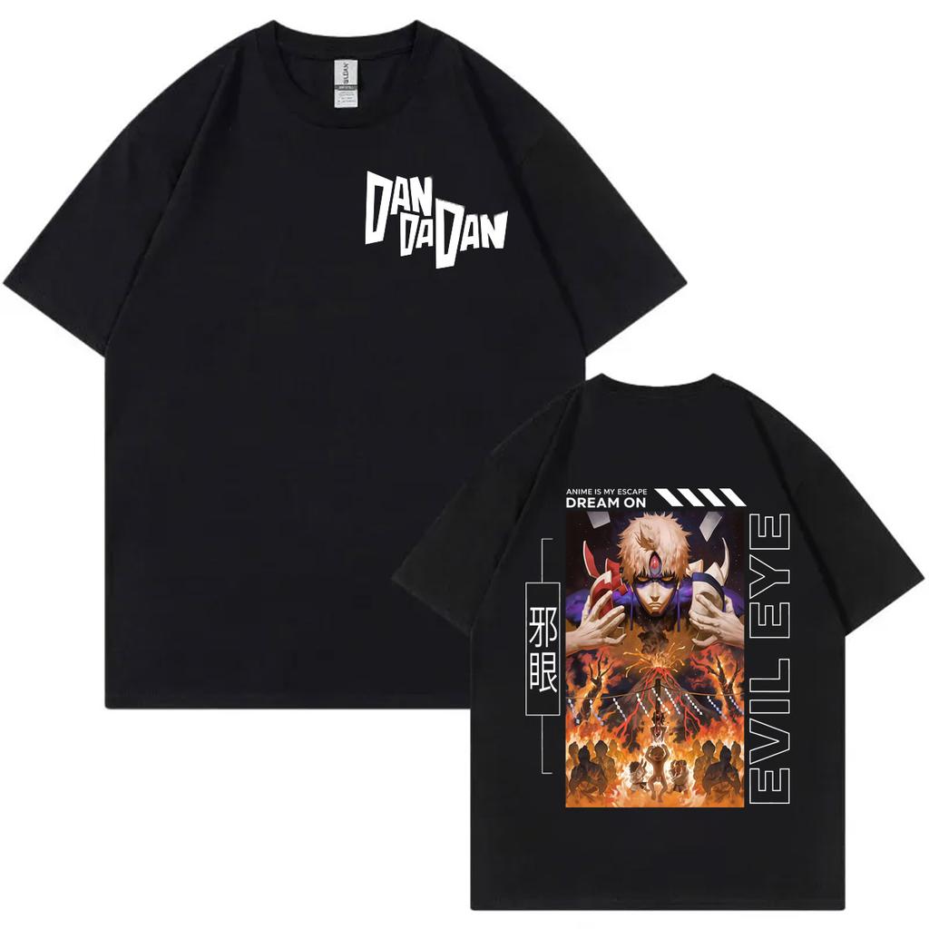 Japanese Anime Dandadan Evil Eye Graphic T Shirts Gothic Fashion Vintage Short Sleeve Tshirt Men Women Casual Oversized T Shirt