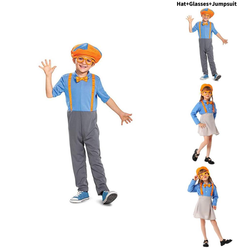 Blippi Childrens Costume For World Book Week Party With Polyester Fabric For Kids 3 To 8 Years